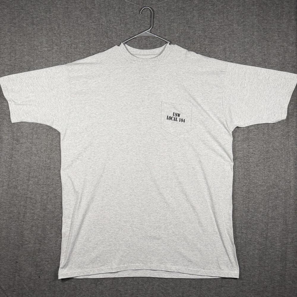 2015 USA Made USW Local 104 Union T Shirt Mens 3Xl Gray United Steel Workers